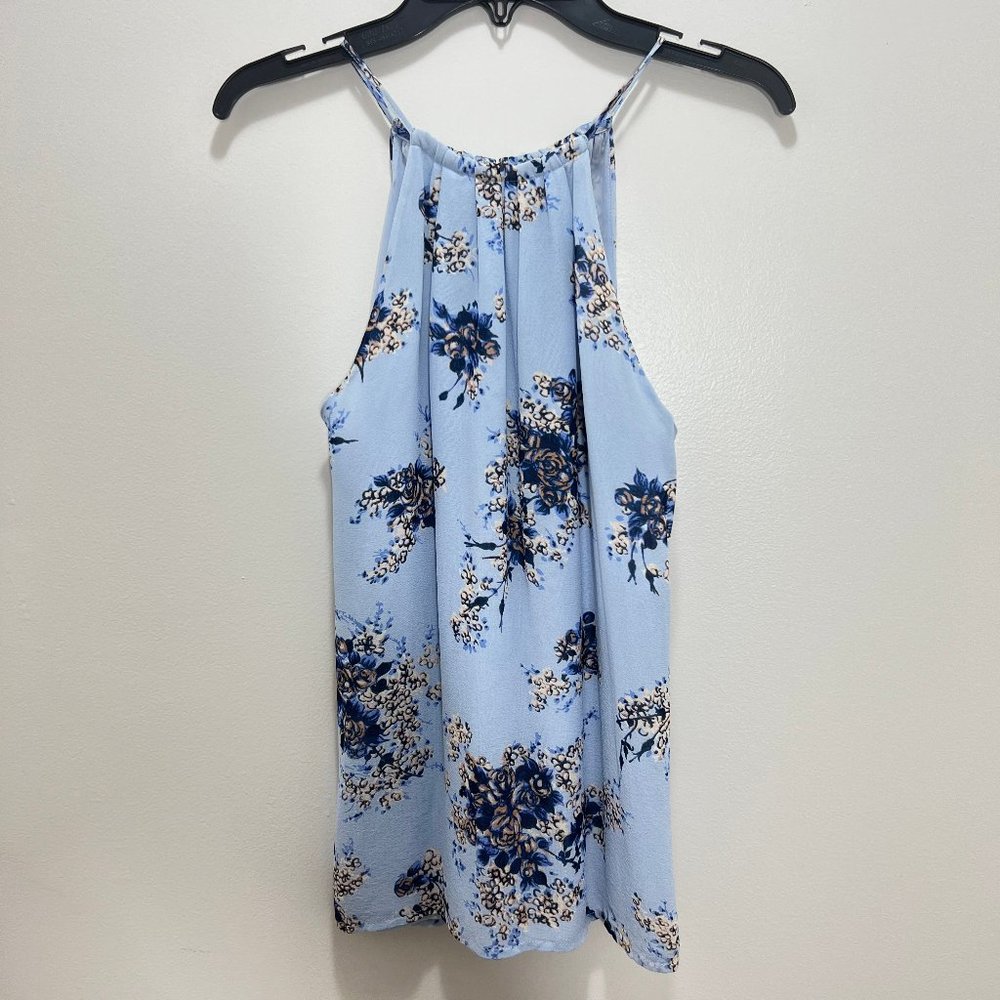Joie Blue Sleeveless Silk Floral Tank Top Size XS